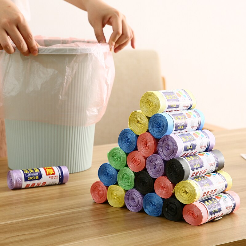 50pcs/Roll 45x50cm Kitchen Thicker Storage Plastic Bags Household Large Garbage Bags Diaper Disposal Bag Rubbish Bag