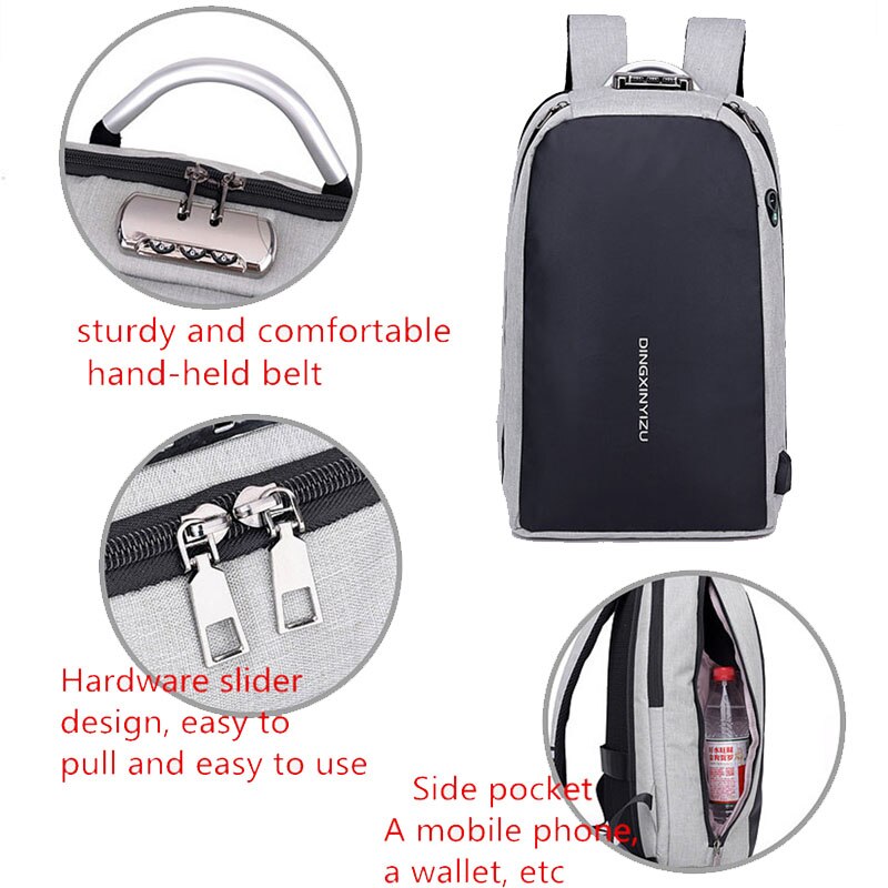 hoch-kapazität Laptop Rucksack USB Ladung Anti Diebstahl Rucksack Männer Reise Rucksack Wasserdicht Schule Tasche Männlichen Mochila