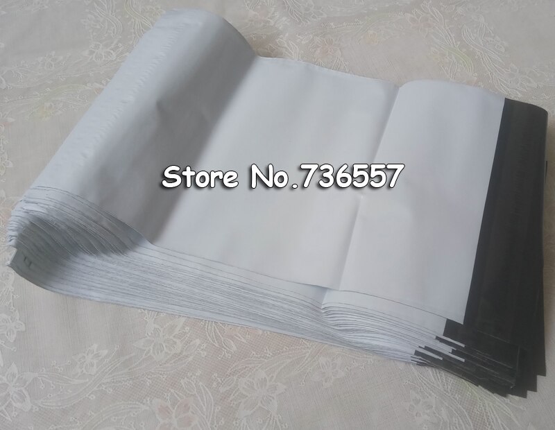 100 sztuk biały plastikowy poczta wysyłka koperta samoklejący wodoodporny pocztowy worek robić przechowywania koperta plastikowy worek na pocztę