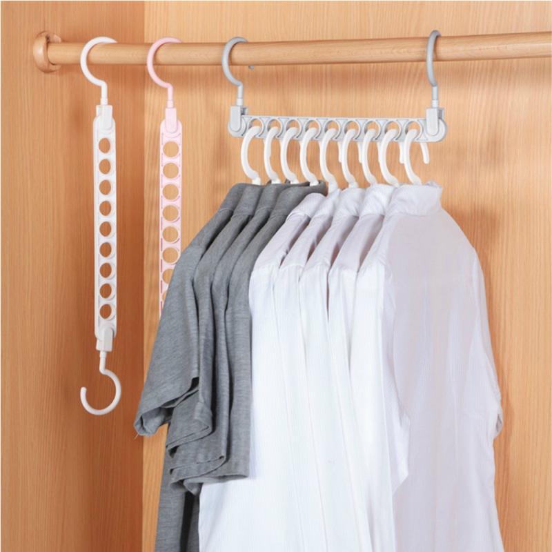 Cintre pour vêtements magique multifonction | Pratique, placard organiseur de chambre à coucher 3D permettant de gagner de l'espace, cintres magiques à 9 trous de cuisine