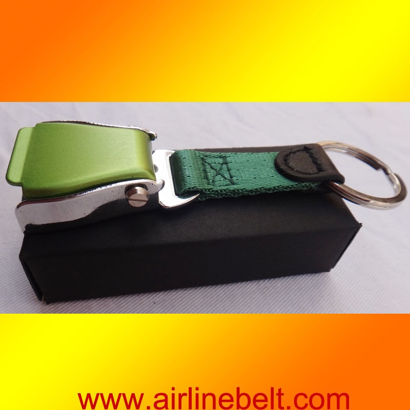Geschenkdoos verpakking mini vliegtuig airline seat belt gesp sleutelhanger sleutelhanger Kleurrijke vliegtuigen gesp sleutelhanger aanwezig