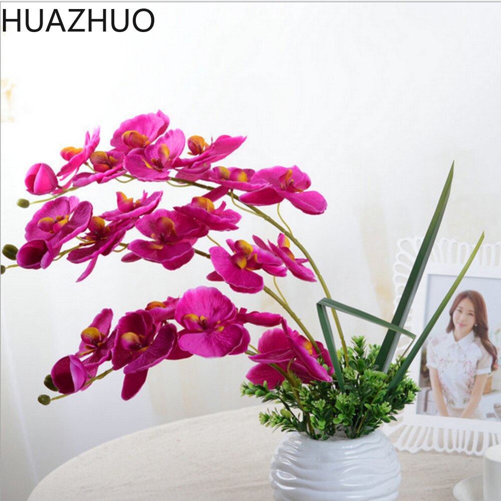 Hjem bryllup dekoration orkidé kunstige blomster diy kunstige sommerfugl orkidé silke blomster buket phalaenopsis  p10