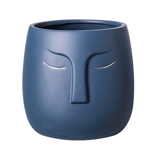 Pot de fleur avec visage en céramique, Pot de fleurs avec personnage abstrait moderne, Vase de plantes en Pot de jardin, décoration de jardinage, ameublement: B-10.5x10.5x12.5cm