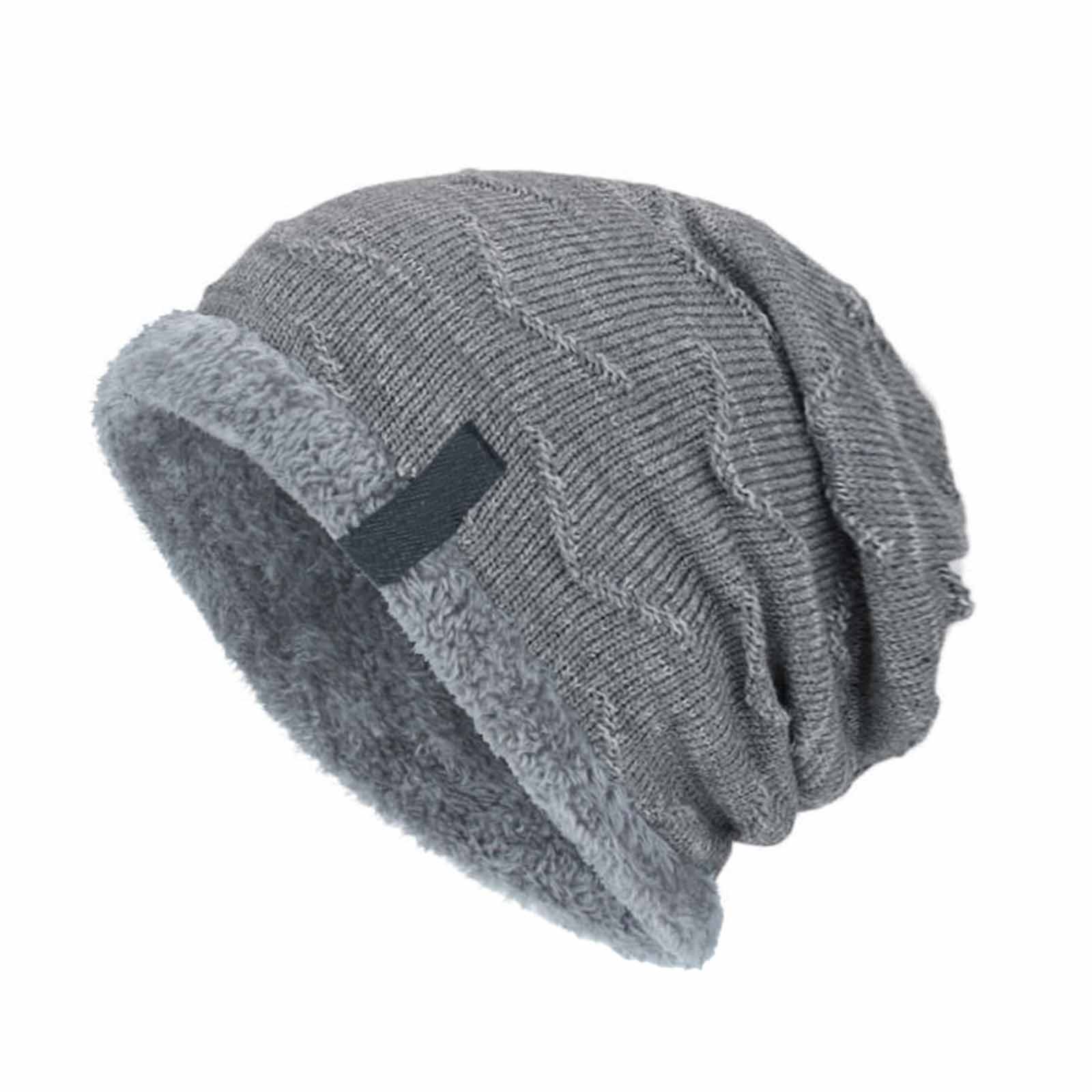 Winter Beanies Slouchy Chunkys Warm Hat for Men Women Warm Soft Knitting Hats LL@17: Gray