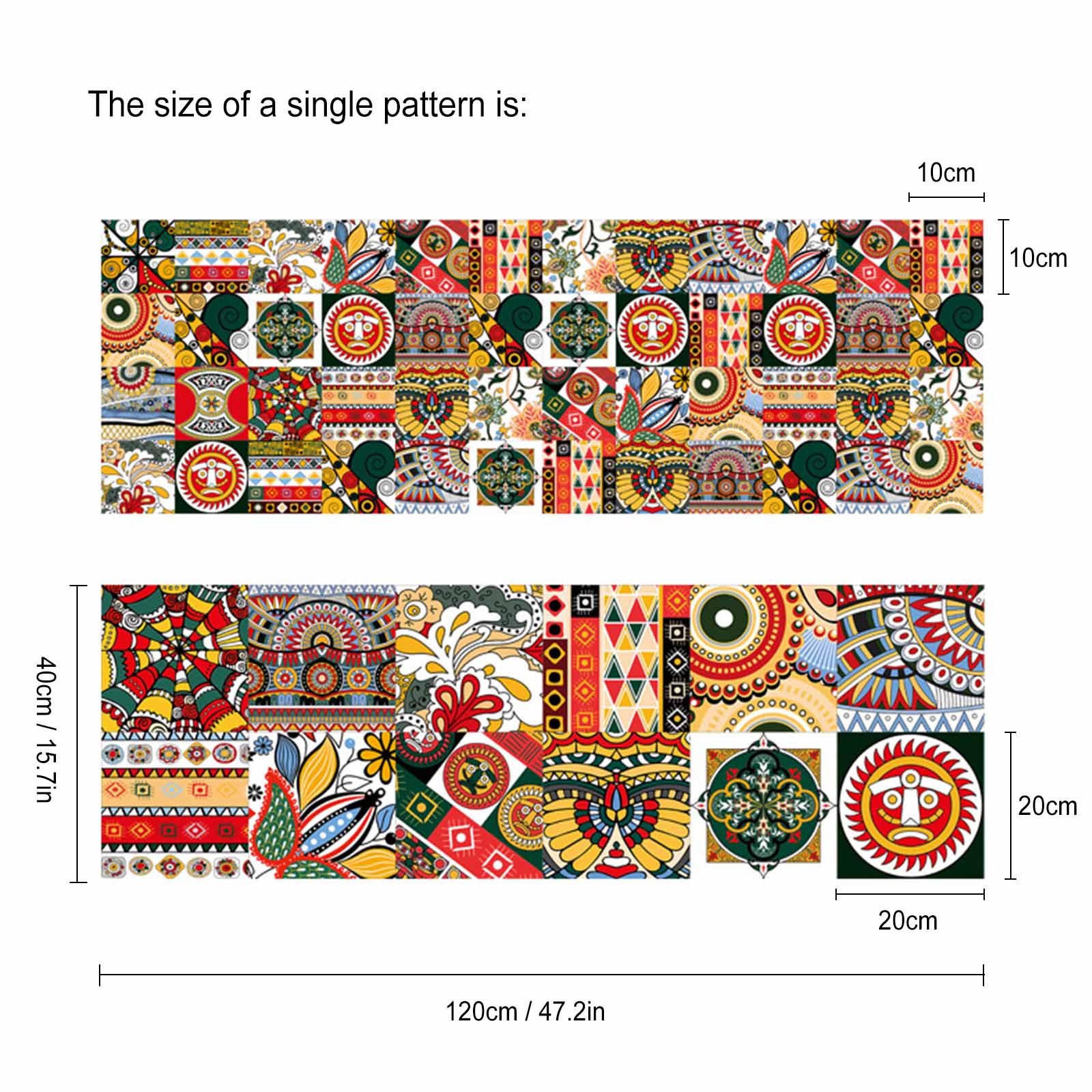 1PC Self Adhesive Retro Tile Stickers Waterproof PVC Removable Wall Stickers Decals DIY Wallpapers for Kitchen Bathroom Decor