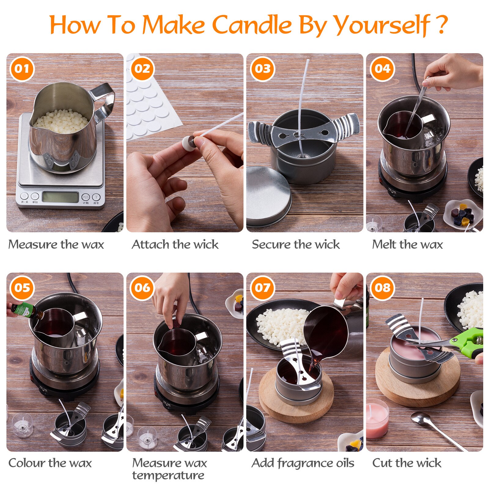 Scented Candle Making Kit, Scented Wick Candle Making Kit, Handmade Candle Set For Beginners, DIY Handmade Candle Making Kit