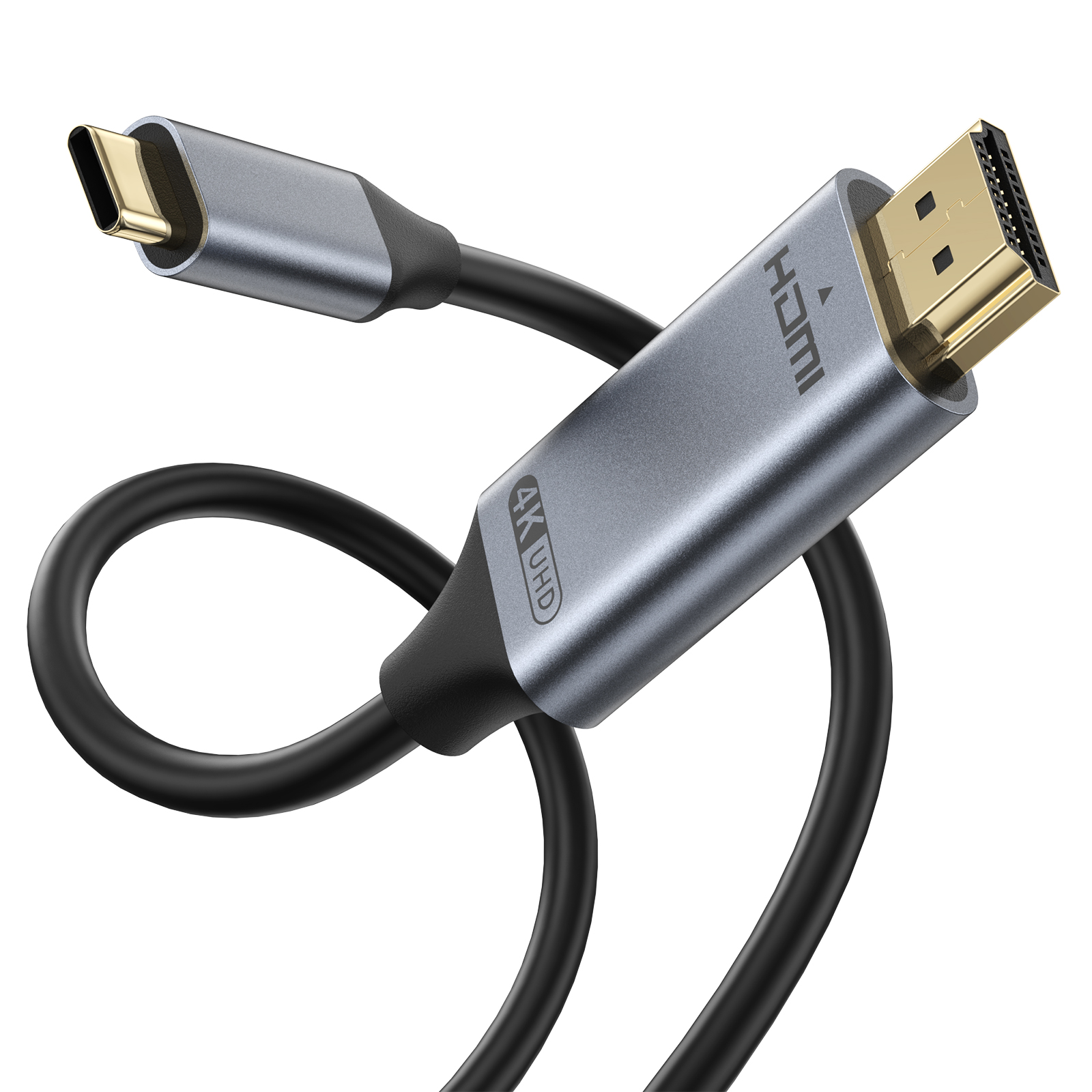 Cable USB C a HDMI de 200cm, 4K, 60Hz, 30Hz, Cable HDTV Compatible con tipo C a HDMI para MacBook Air, iPad, convertidor de TV, adaptador USB-C HDMI