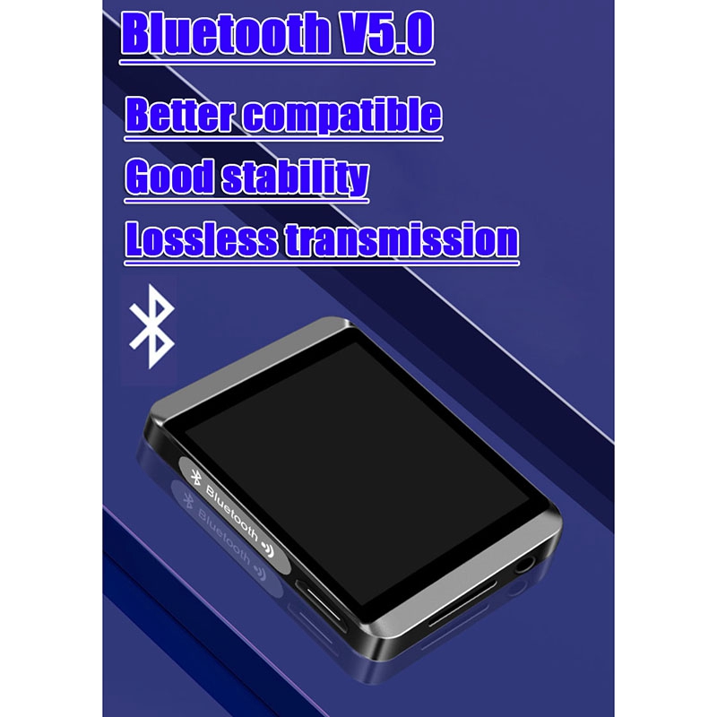 RUIZU M5 Bluetooth MP3 Player 8GB Full Press Screen Mini Clip Music Player With FM,Recording,E-Book