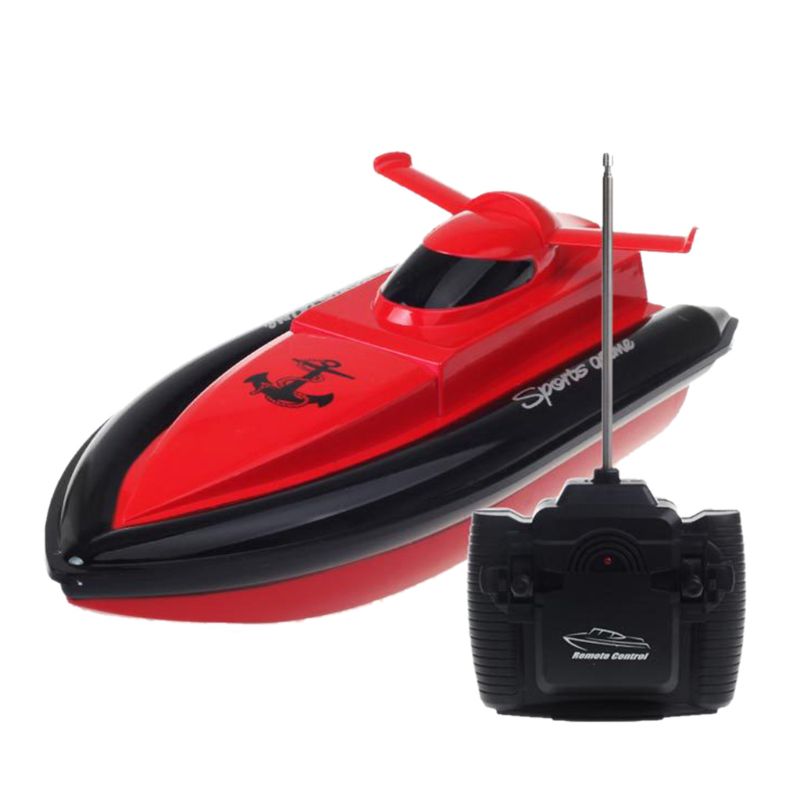 27 mhz højhastigheds rc-legetøjsbåd til børn med 2 motorer: Rød