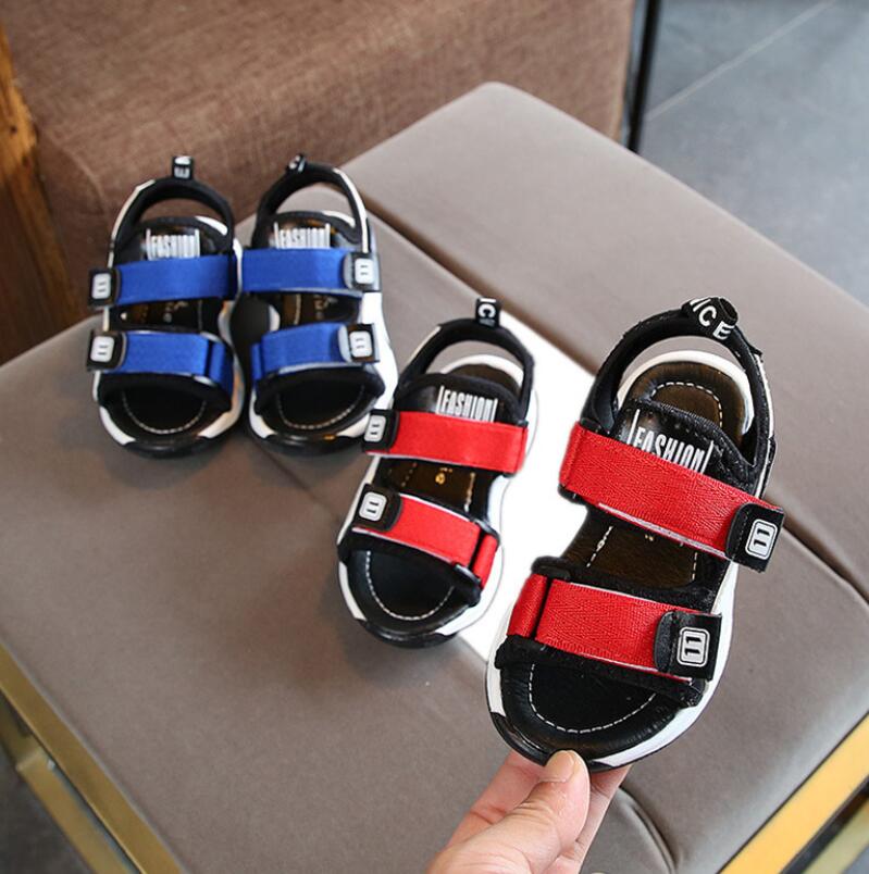 Summer Boys Leather Sandals for Baby Flat Children Beach Shoes Kids Sports Soft Non-slip Casual Toddler Sandals 1-10 years