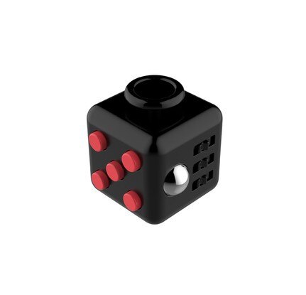 Min cube Spielzeug Vinyl Schreibtisch Finger Spielzeug Squeeze Spaß Stressabbau 3,3 cm Anti-Stress-: Black Red