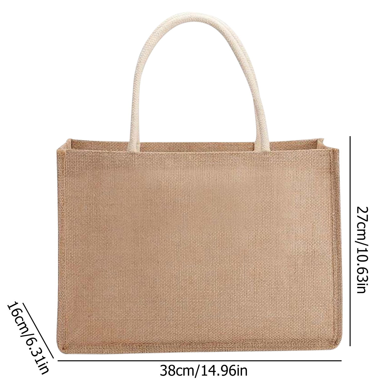 Burlap Tote Bags Jute Beach Shopping Handbag, Vintage Reusable Bags with for Grocery Crafts Birthday Parties Wedding: XL 38X27X16