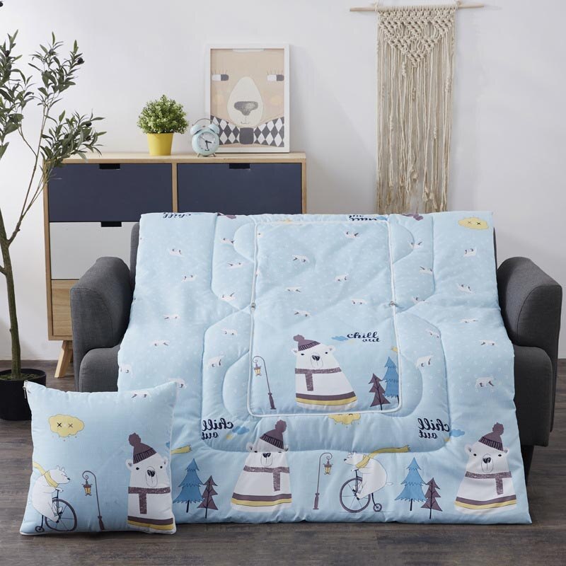 Cojín de viaje portátil 2 en 1, manta para siesta, colcha, almohada plegable cuadrada, sofá, cama, oficina, coche, decoración del hogar: 2