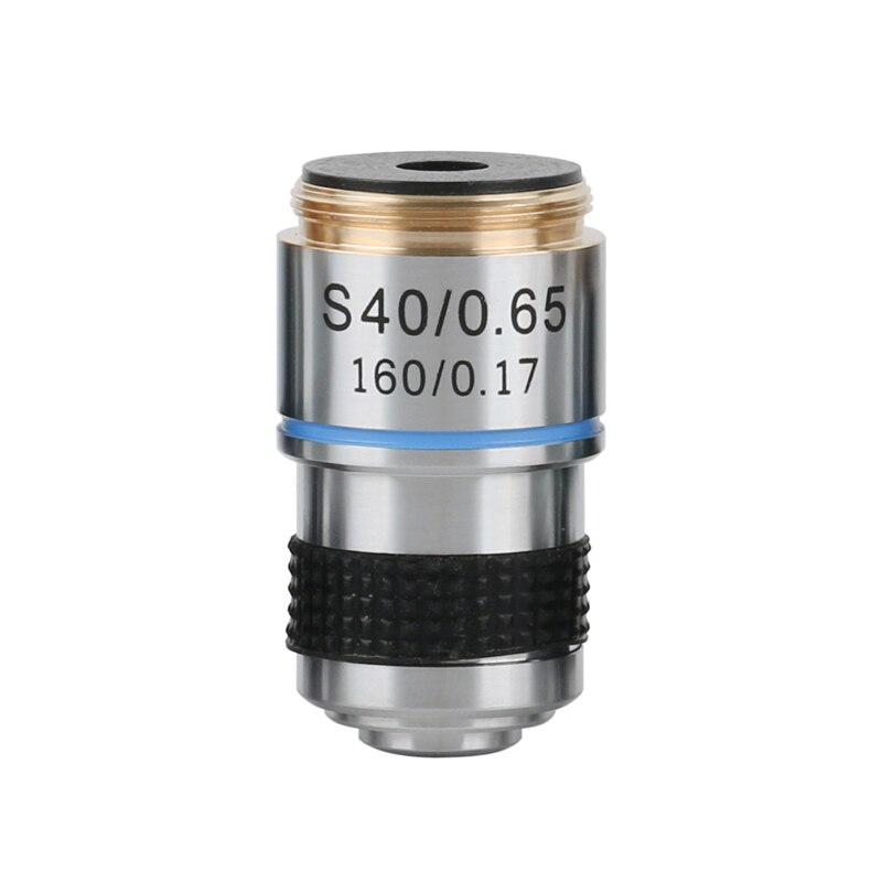 185 Series Black Biological Microscope Achromatic Objective Lens 4X 10X 20X 40X 60X 100X RMS 20.2mm Objective Parts