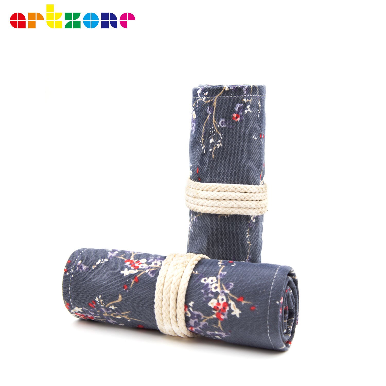 Pencil Case 48 Holes Canvas Wrap Roll Up Pencil Bag Pen Case Holder Storage Pouch Writing Supplies: B104-48 HOLES