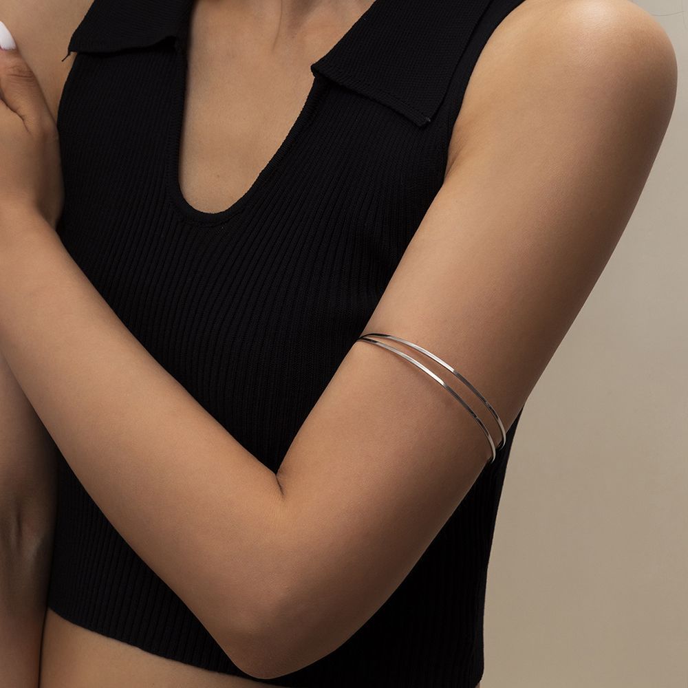 Pulsera de brazo de Metal Vintage para mujer, brazalete con forma redonda, cadena para el brazo superior, estilo romano griego: Cobalto violeta
