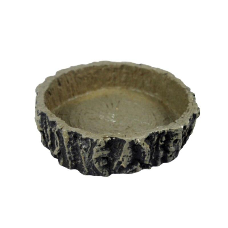 Pet Reptile Feeder Bowl Basin Turtle Tortoise Resin Food Water Pot Feeding Tray