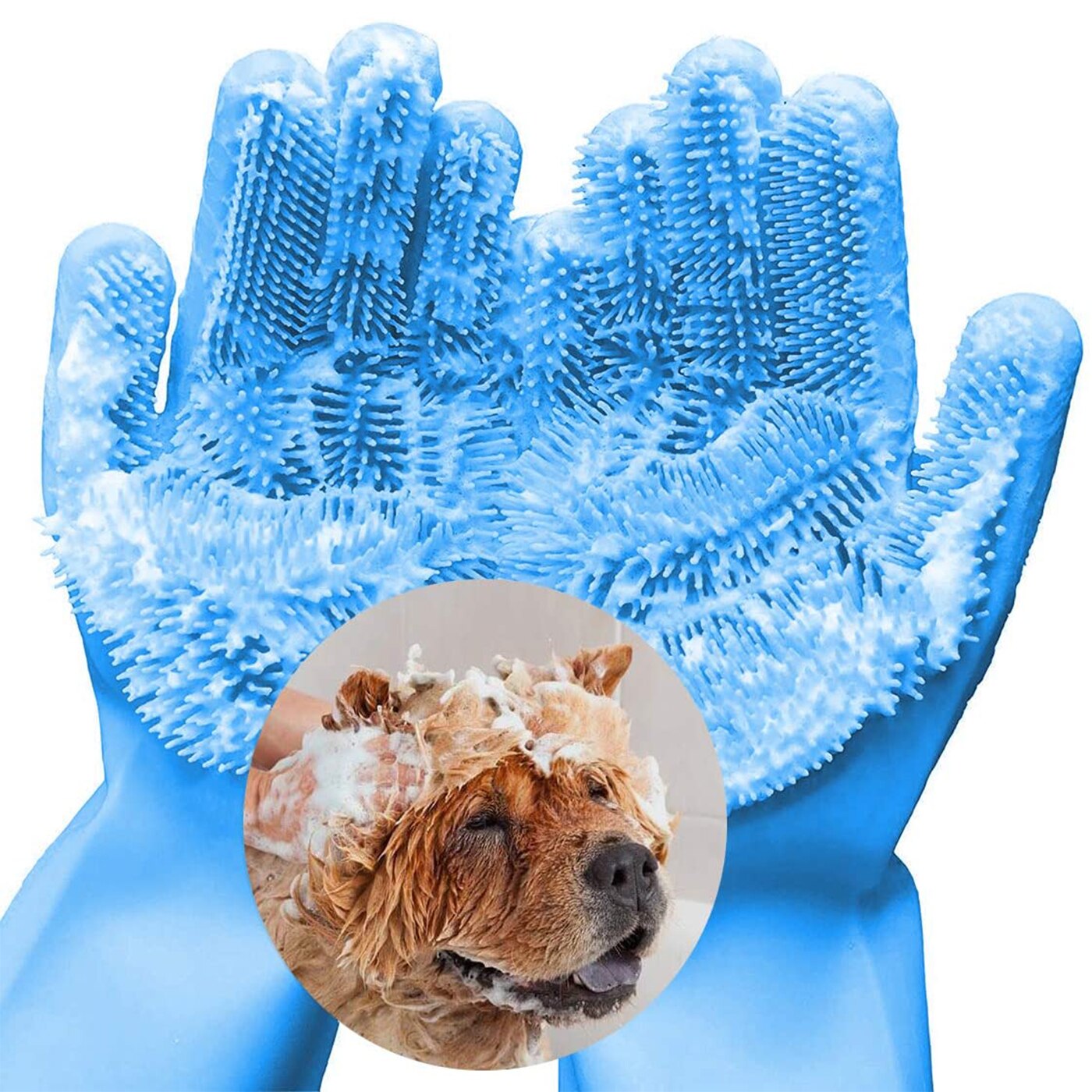 Guantes de limpieza para el Baño de mascotas, esponja de silicona para quitar el vello de perros y gatos, limpiador mágico para lavar platos