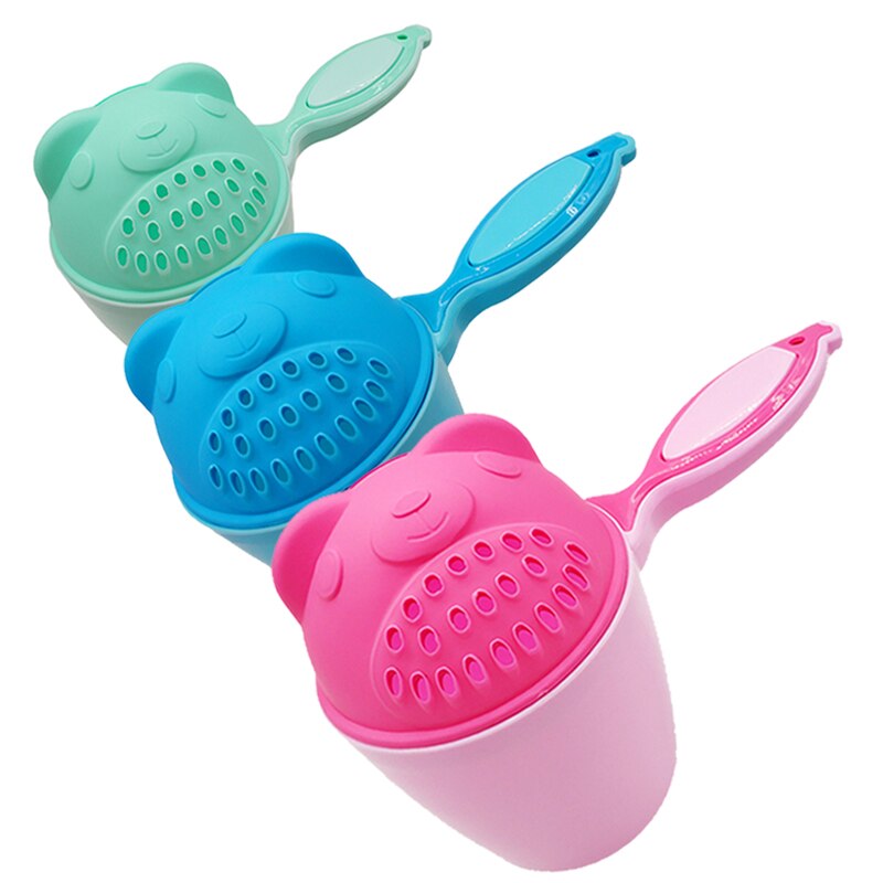 1pc baby tecknad björn badkopp nyfödda barn dusch schampo cup bailer baby barn dusch vatten sked bad tvättkoppar för 3 färger