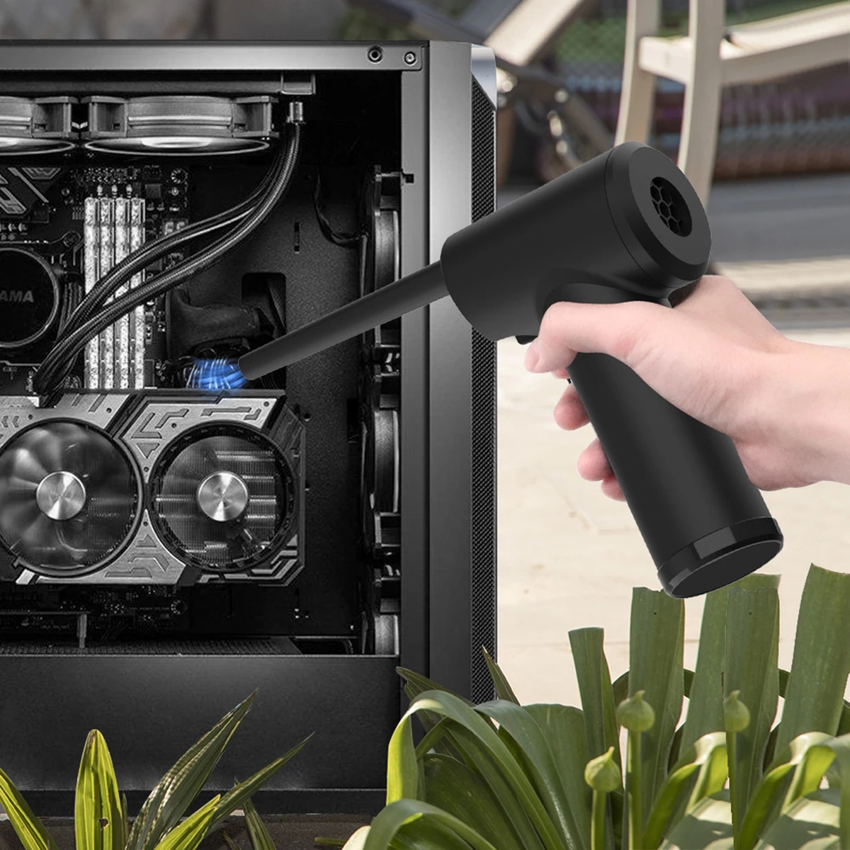 Electric Air Duster Chargeable,Compressed Air Cans USB,Cordless Air blower Cleaning Dust,Laptop Cleaner, Computer PC canned air