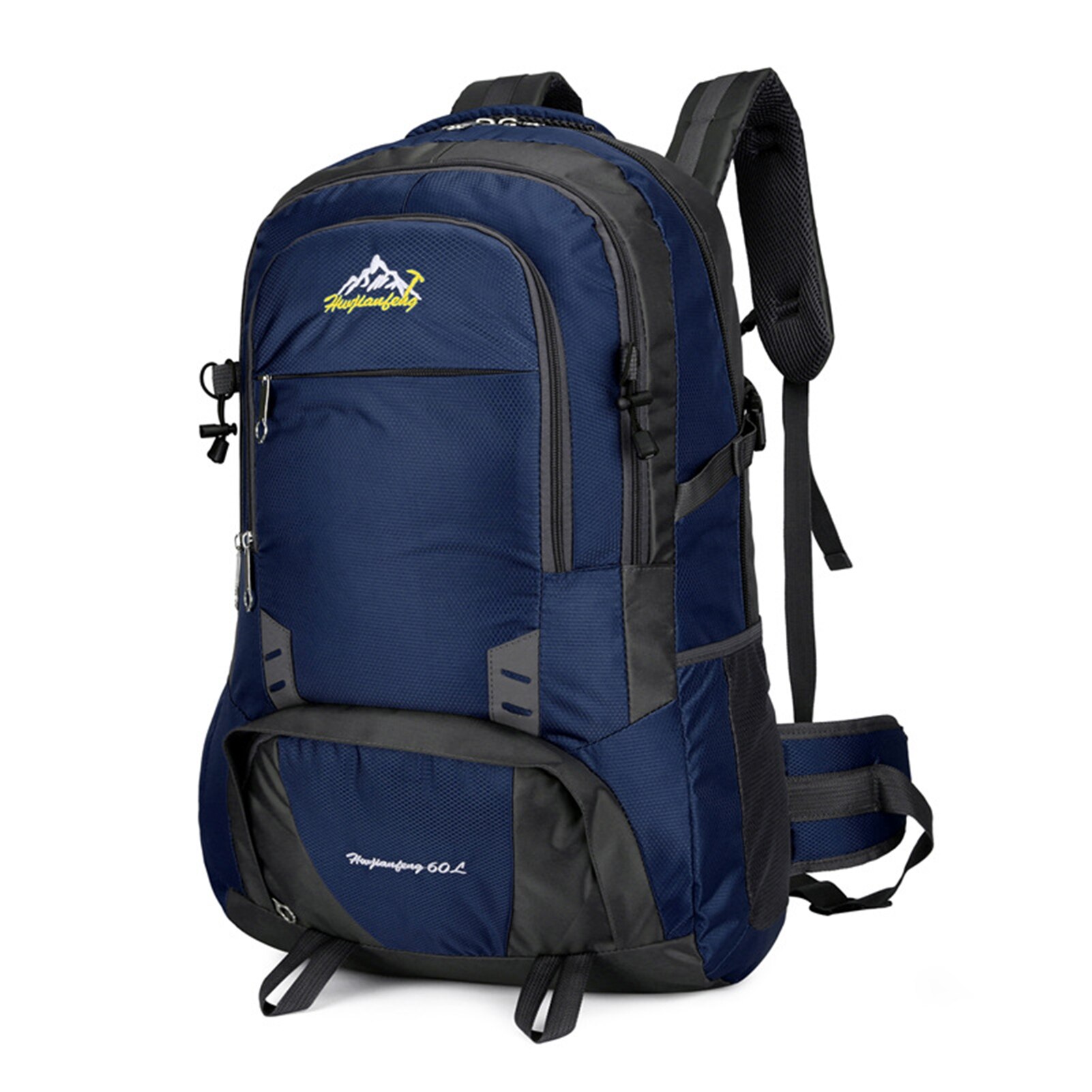 Outdoor Camping Backpack Waterproof Trekking 60L Bag Large Capacity Hiking Cycling Climbing Traveling Sports Backpack: Dark Blue