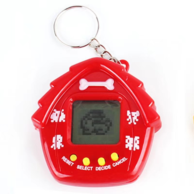 Electronic Pets Toys 90S Nostalgic Tamagotchies 49 Pets in One Virtual Cyber Pet Toy Funny Tamagochi Game Console Keyring: Red