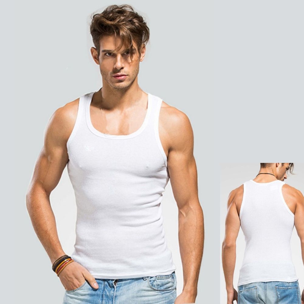HEIßER Sommer Plus Größe Männliche Kleidung Tank Tops 100% Reine Baumwolle Ärmelloses Fitness T-shirt Elastische Bodybuilding Weste Für Männer Frauen