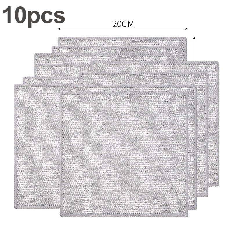 Paño de limpieza de cocina, trapo de limpieza de alambre de acero reutilizable, sartenes, estufa, eliminación de óxido, paño de limpieza mágico, herramientas de limpieza: green