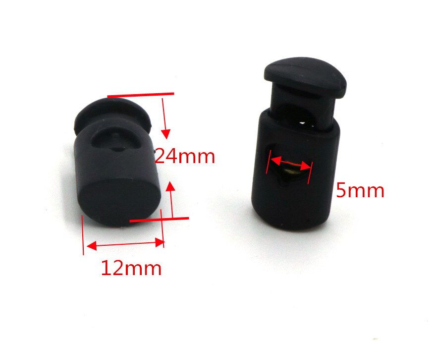 Direct Selling koordvergrendeling Koordstopper 100 stks/pak black Toggle Stopper Plastic Clip