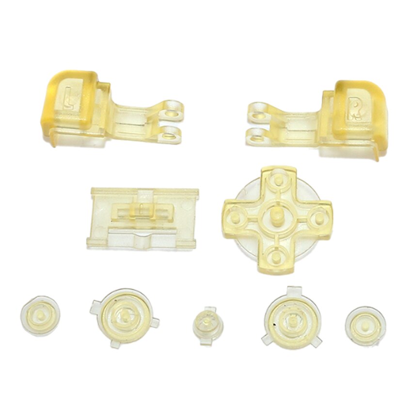 JCD 1 set Multicolore di Plastica Pieno Bottoni Set Per GameBoy Advance SP Power On Off Pulsante per GBA SP R L A B D-Pad Bottoni: R Clear Yellow