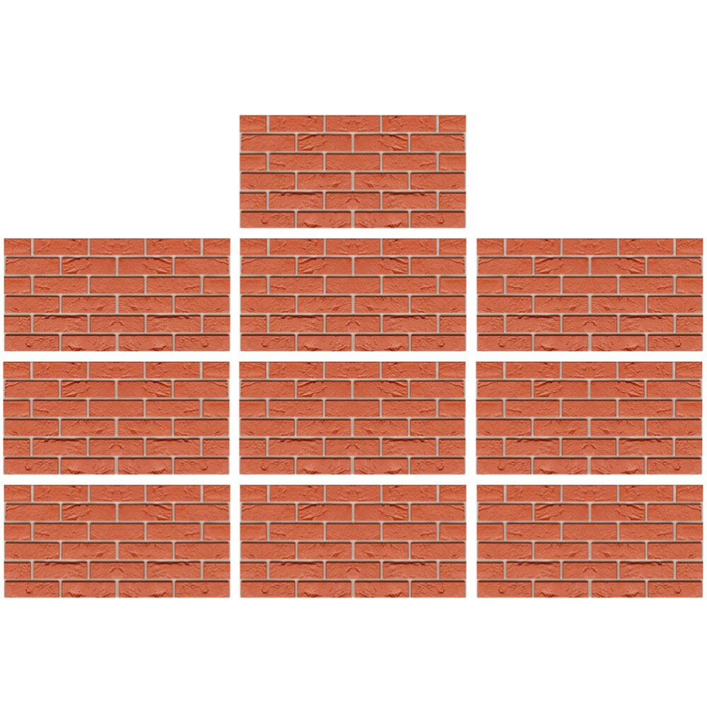 10Pcs Red Brick Stickers Kitchen Bathroom Wall Stickers Vintage Wall Murals