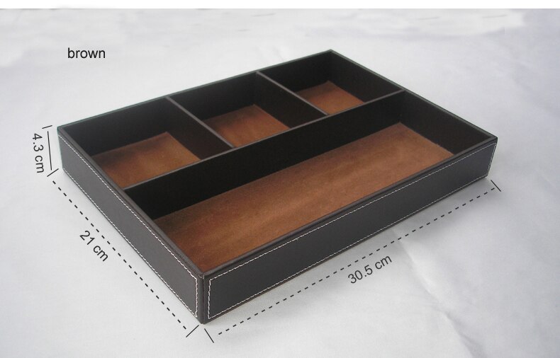 12X8 "bois bois cuir bureau papeterie accessoires stylo porte-plateau organisateur boîte case marron 299B