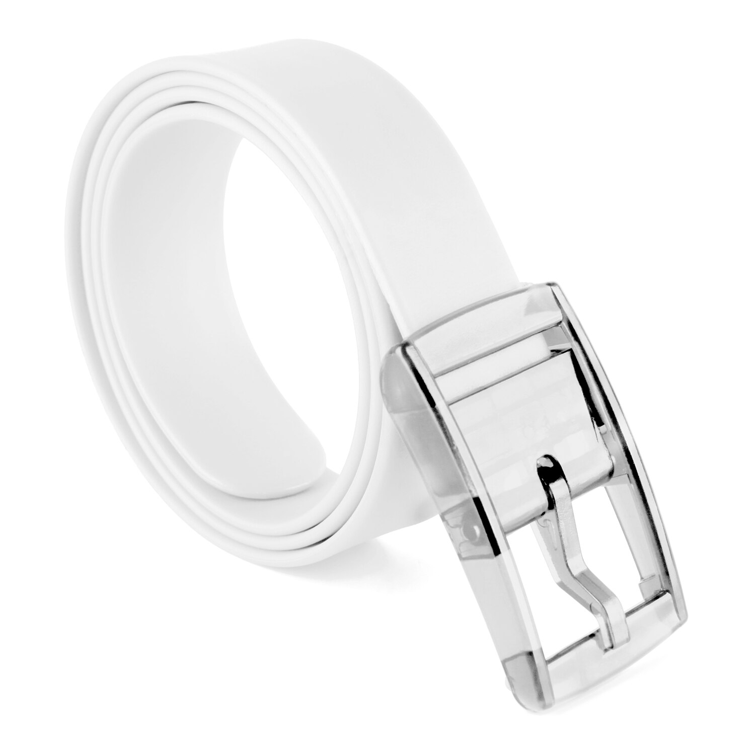 Kleur Unisex Rubber Golf Broek Riemen Voor Mannen Verstelbare Cut-To-Fit Waterdichte Plastic Voorkomen Allergie Riem Modieuze riem: white