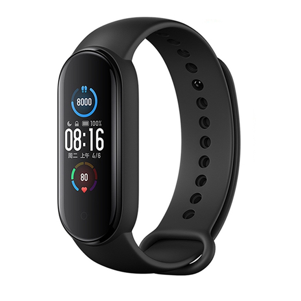Xiaomi mi band 5 nfc smart armband 1.1 "amoled färgglad skärm puls fitness tracker magnetisk laddning vattentät #g30: Fnc xiaomi band 5