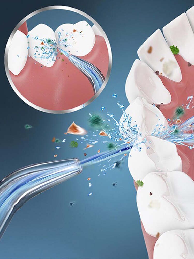 3 Modes Oral Irrigator Cordless Water Teeth Flosser USB Rechargeable 3 Nozzles Water Jet Floss Tooth Pick