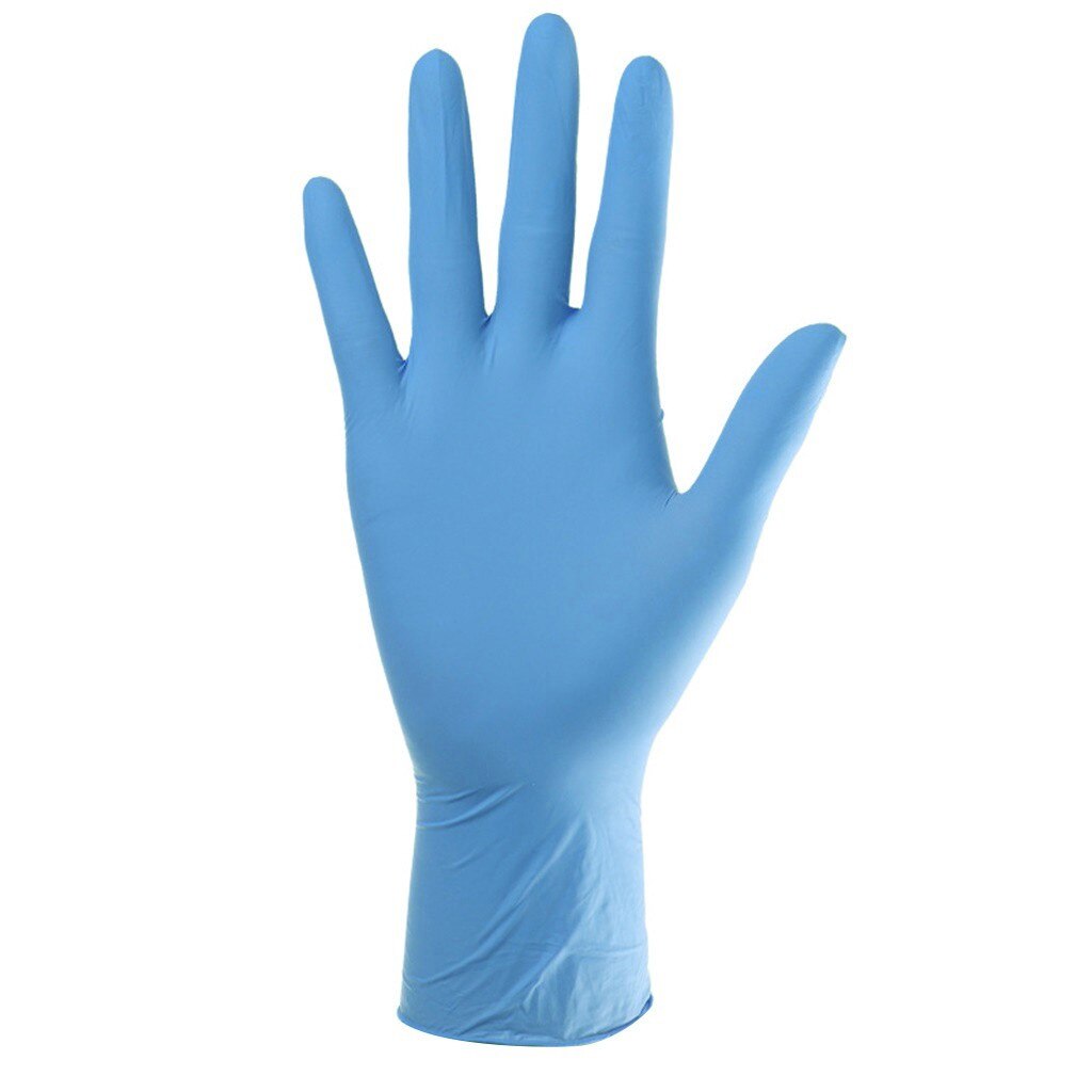 Gloves-disposable Rubber Comfortable Disposable Mechanic Nitrile Gloves Exam Gloves перчатки виниловые: Blue  / M