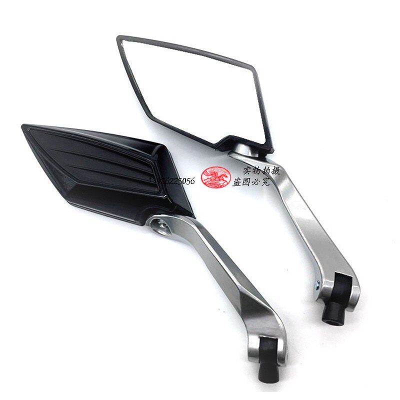 universal scooter mirrors motorcycle accessories for benelli vespa yamaha vespa piaggio motorbike parts moto rearview mirror: Black