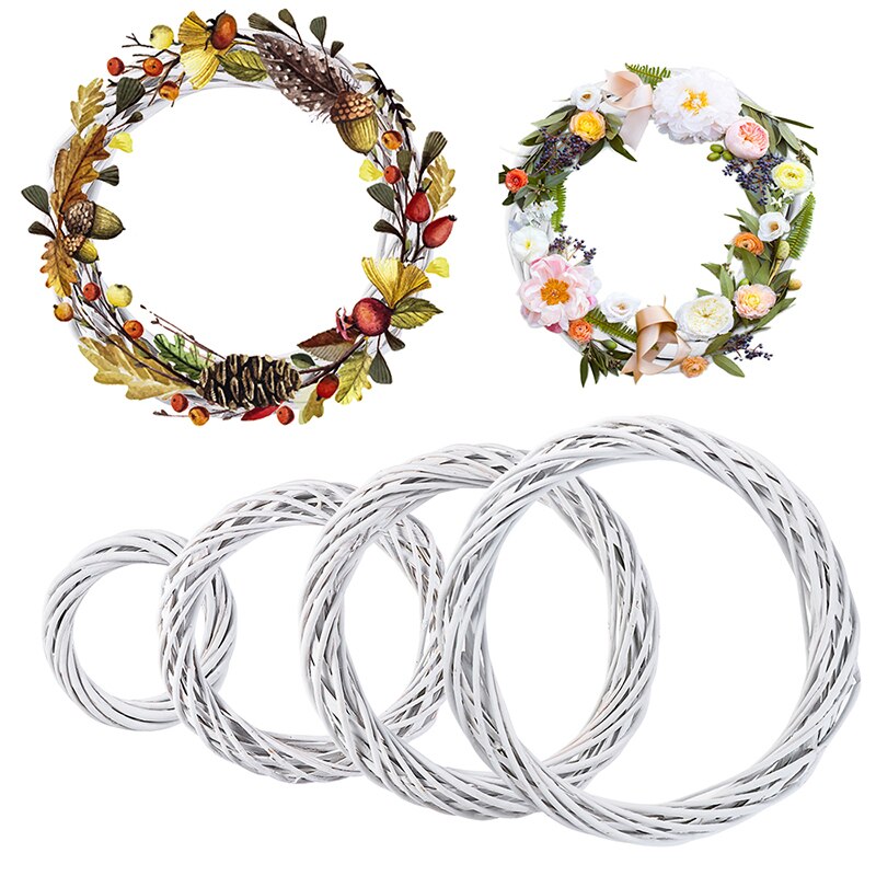 Couronne en osier et rotin de noël 10/15/20/25/30 CM, anneau de vigne, cercle Floral, ornements naturels, accessoires artisanaux bricolage