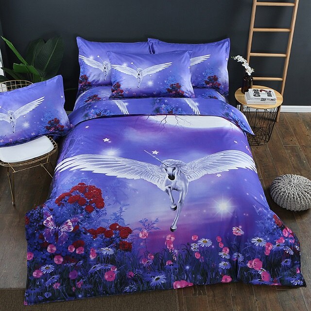 413D Tijger Dier Beddengoed Sets Dekbedovertrek Koning/Queen Size Tiger Wit Katoen Bed Cover Leeuw Eenhoorn Beddengoed kussensloop: 04 / EU Double  3pcs