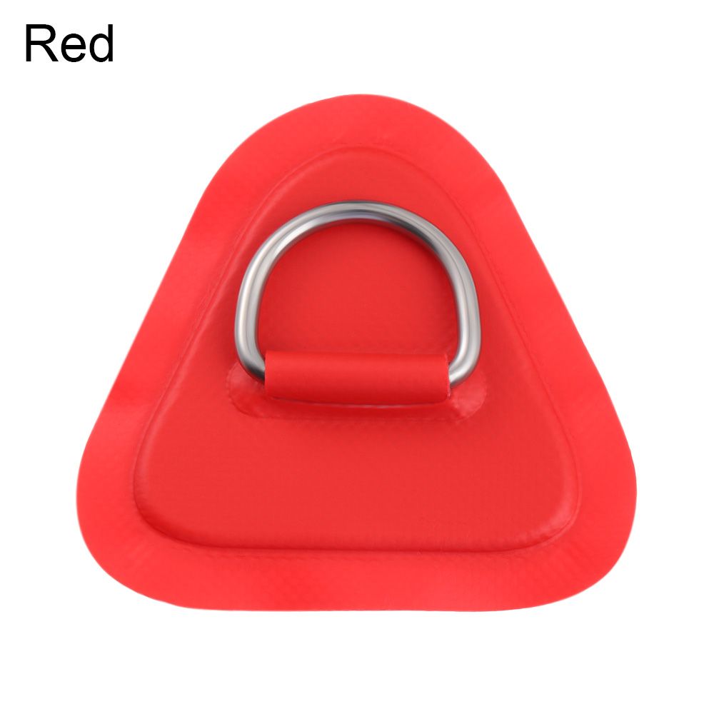 1Pc Surfplank Rubberboot Boot Pvc Patch Met Rvs Driehoek D Ring Pad/Patch Opblaasbare Boot Patch Kano dek Rigging Sup: red