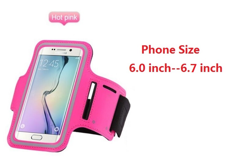 Estuche deportivo para teléfono móvil para Samsung Galaxy Note 9 8 J4 J6 A6 A8 A7 S7 funda para teléfono S8 S9 S10 Plus: Size 6-6.7(Pink)