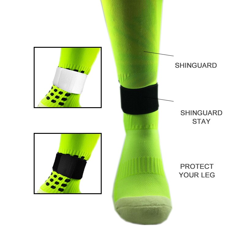 1 Paar Voetbal Shin Guard Blijven Vaste Bandage Tape Scheenbeschermers Voorkomen Off Verstelbare Elastische Sport Bandage Sport Vaststelling riem