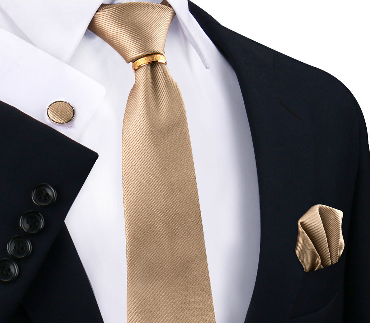 Conjunto de gravatas de seda sólida de luxo para homens gravata lenço abotoaduras com anel de metal dourado broche terno festa de casamento acessórios masculinos: CINZA