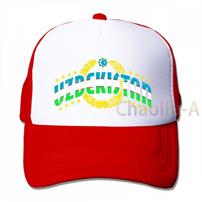 Usbekistan Patriotischen Flagge Usbekistan Stolz Tashkent Samarkand Baseball cap männer frauen Trucker Hüte verstellbare kappe: 3-Red