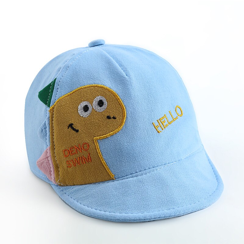 Lente Zomer Baby Baseball Cap Zachte Dakranden Cartoon Dinosaurus Baby Hoed Voor Jongen Meisjes Zonnehoed Outdoor Kinderen Kids Hoed caps 1-3Y: blue