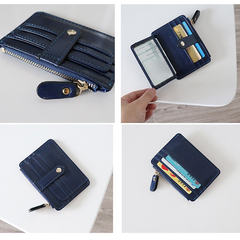 Simple Women Purse PU Leather Zipper Coin Pouch Short Wallet Casual Card Holder Billfold K2
