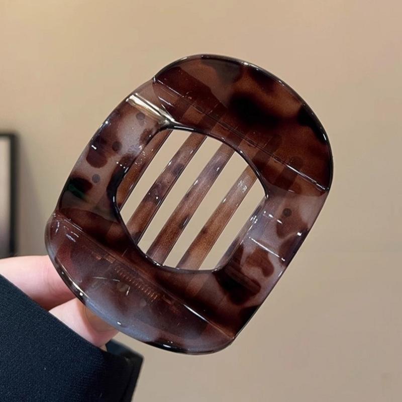 Clip de pelo coreano de ácido acético, accesorios para el cabello, Clip de cuchara para mujer, Clip de resorte, Clip de pelo de leopardo, Clip superior, tocado Simple: Azul cielo