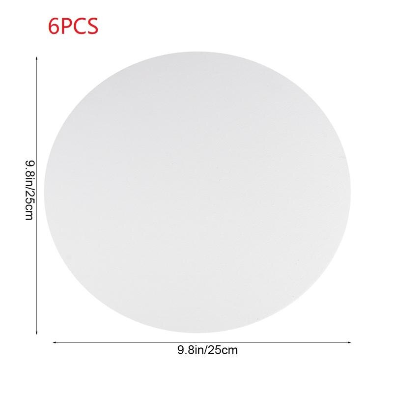 Round Canvas Drawing Board Premium Art Painting Board Artist Round Shape Canvas Board Oil Paint Canvas Sketchpad: 6PCS 25CM