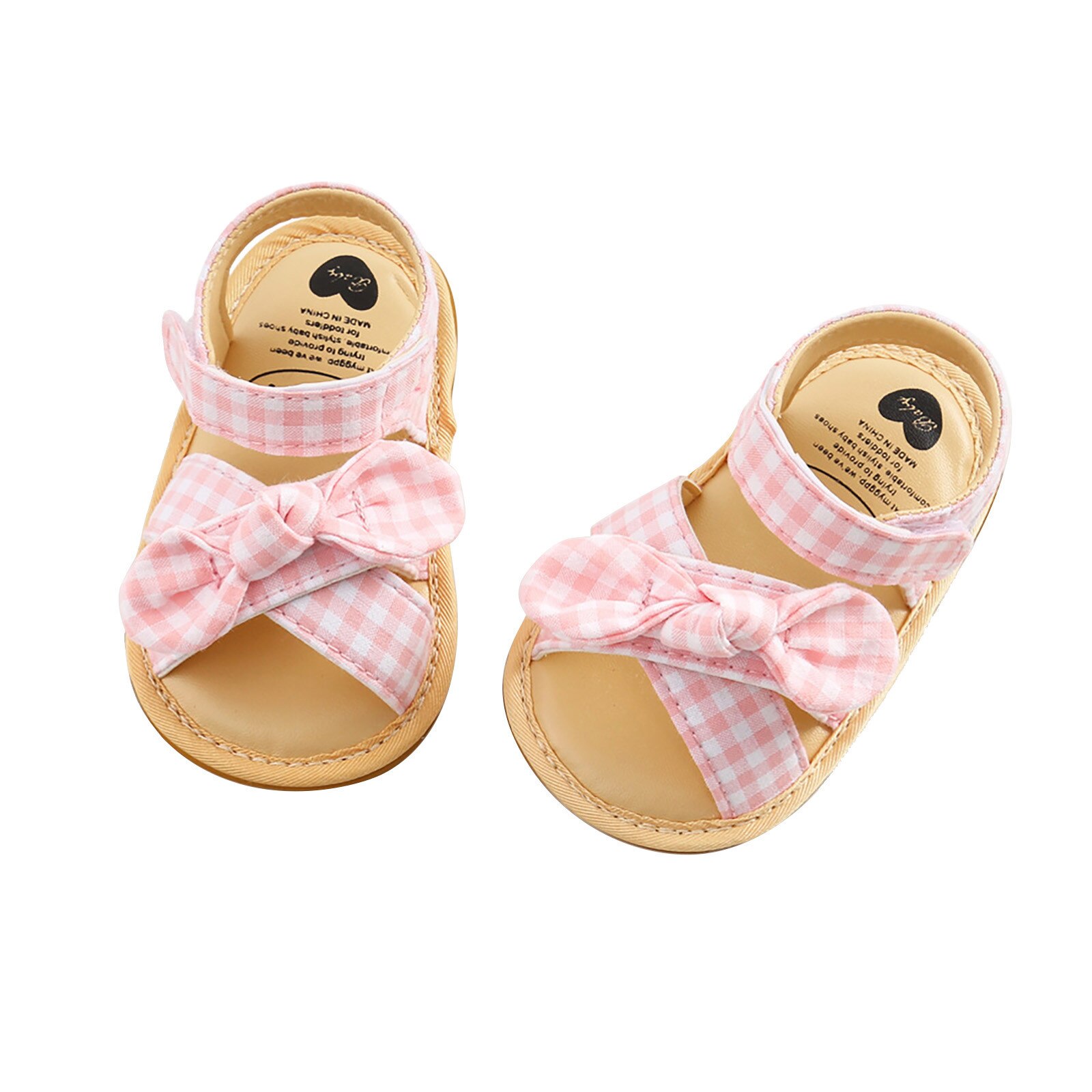 Zomer Kinderen Schoenen Baby Jongens En Meisjes Plaid Sandalen Antislip Rubberen Zool Zomer Strand Platte Schoenen Baby meisjes Casual Schoenen: Pink / 9-12M