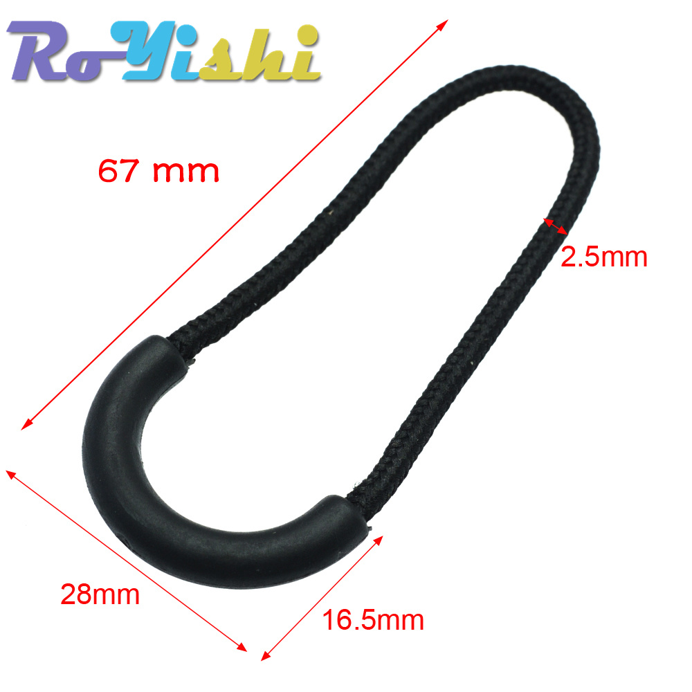 10 Pcs/Pack Zipper Pulls Cord Ends Strap Lariat Black For Apparel Accessories: Brass